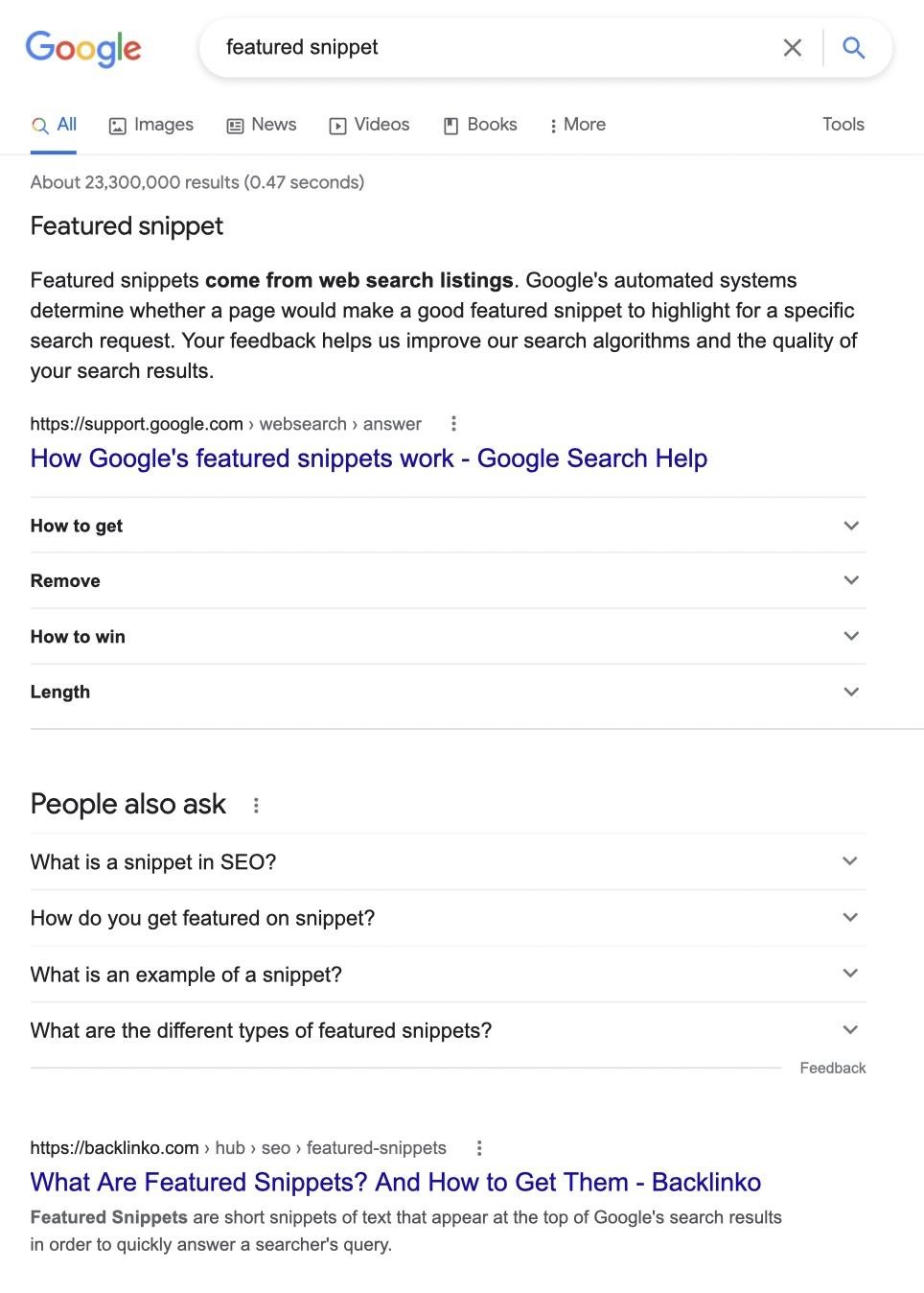 Optimise for Featured Snippets